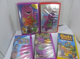 Lot of 5 Barney /  Bob the Builder VHS Tapes Clam Shell  - £18.27 GBP