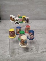 Vintage Lot of 13 Wood THIMBLES Painted Or With Stamps - £5.60 GBP