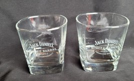 Jack Daniels Single Barrel Select Lowball Whiskey Rocks Etched Glasses Lot Of 2 - £14.80 GBP