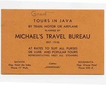 Michael&#39;s Travel Bureau Card 1930&#39;s Batavia &amp; Sourabaya Java Railroad Ro... - £22.15 GBP