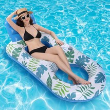 Inflatable Pool Floats Adult Lounger, 67&quot; X 35&quot; Giant Pool Floaties Loun... - £27.35 GBP