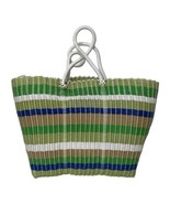 Vintage Manoush Manouchet Woven Wire Tote Bag Multicolor Striped Green B... - $147.53 CAD