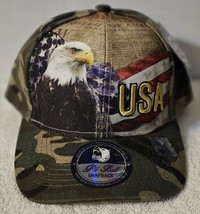 Eagle American Flag Usa Patriotic Bird Snapback Baseball Cap ( Camouflage ) - £12.51 GBP