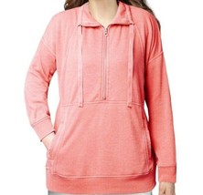 Tangerine™ ~ SIZE XXL ~ Long Sleeve ~ 1/2 Zip Casual Pullover ~ CORAL Sweatshirt - £17.93 GBP