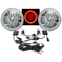 7&quot; SMD Red LED Halo Headlights &amp; 6K 6000K HID Light Kit Fits 76-15 Jeep Wrangler - $209.95