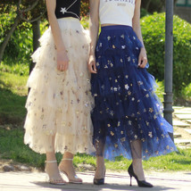 Champagne Layered Tulle Skirt Outfit Women Plus Size Sparkly Tulle Skirt