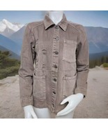 Dear John Distressed Denim Jacket Womens XS Brown Boxy Cut Ripped Cotton... - $23.98