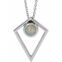 Opal Pyramid Necklace in Sterling Silver - £183.05 GBP