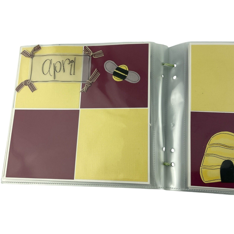 Handmade Scrapbook Album The Year In Review Twelve Month 8" x 8" Page Size Item image 5