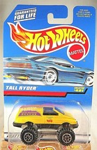 1997 Vintage Hot Wheels Collector #481 TALL RYDER Yellow Variation w/Gear Spokes - £6.24 GBP