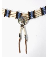 Hairpipe Neck Choker Beads Abalone Shell Disc Pendant Vintage Native Ame... - $49.95