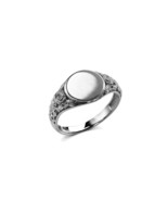 Sterling Silver Ornate Band Baby Signet Ring | Polished Finish | Sizes 1-7 - £15.68 GBP