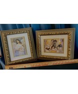 Vintage Double Matted 12x14 Inch Wood Framed Richard Franklin Angelic Pr... - $51.20