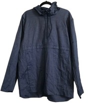 ADIDAS Essentials Mens Pullover Blue Anorak Hoodie Hooded 1/4 Zip Sz Medium - $18.23