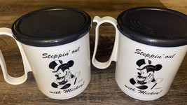 Tupperware  ~ Steppin Out Mickey 1997 TupperFun Disney Coffee Mugs EUC ~... - $18.49