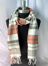 Men&#39;S 100%Cashmere Scarf Made In English Plaid Cream/Rust/Olive/White #1... - £15.56 GBP