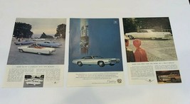 Lot 3 Vintage Cadillac Small Print 1960s Auto Ads - £15.53 GBP