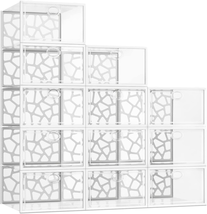 Shoe Boxes Clear Plastic Stackable For Closets Foldable 12 Pack White NEW - $66.16
