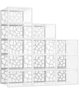 Shoe Boxes Clear Plastic Stackable For Closets Foldable 12 Pack White NEW - £52.81 GBP