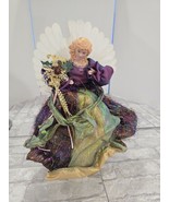 Vintage Fabric Wings Christmas Angel Tree Topper Parts or Repair 14&quot; Org... - $40.73 CAD