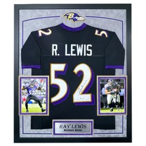 Ray Lewis Autographed Baltimore Ravens Jersey Framed BAS Signed Memorabilia - £1,167.00 GBP
