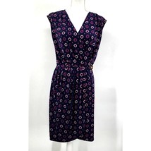 Michael Kors Purple Wrap Pattern Sleeveless Knee Length Dress Medium - $35.99