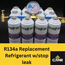 Enviro-Safe Auto AC Replacement Refrigerant with Stop Leak, 12 cans/Brass gauge - £85.80 GBP
