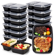 15 Pack 32Oz Meal Prep Containers 2 Compartment Food Storage Containers With Lid - £19.17 GBP