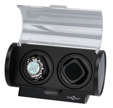 Diplomat Double Watch Winder with 2 motors Black Carbon Fiber Trim  Auto... - £71.64 GBP