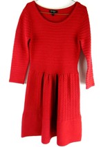 Jessica Simpson Red Knit Dress Womens M 3/4 Sleeve - $29.69