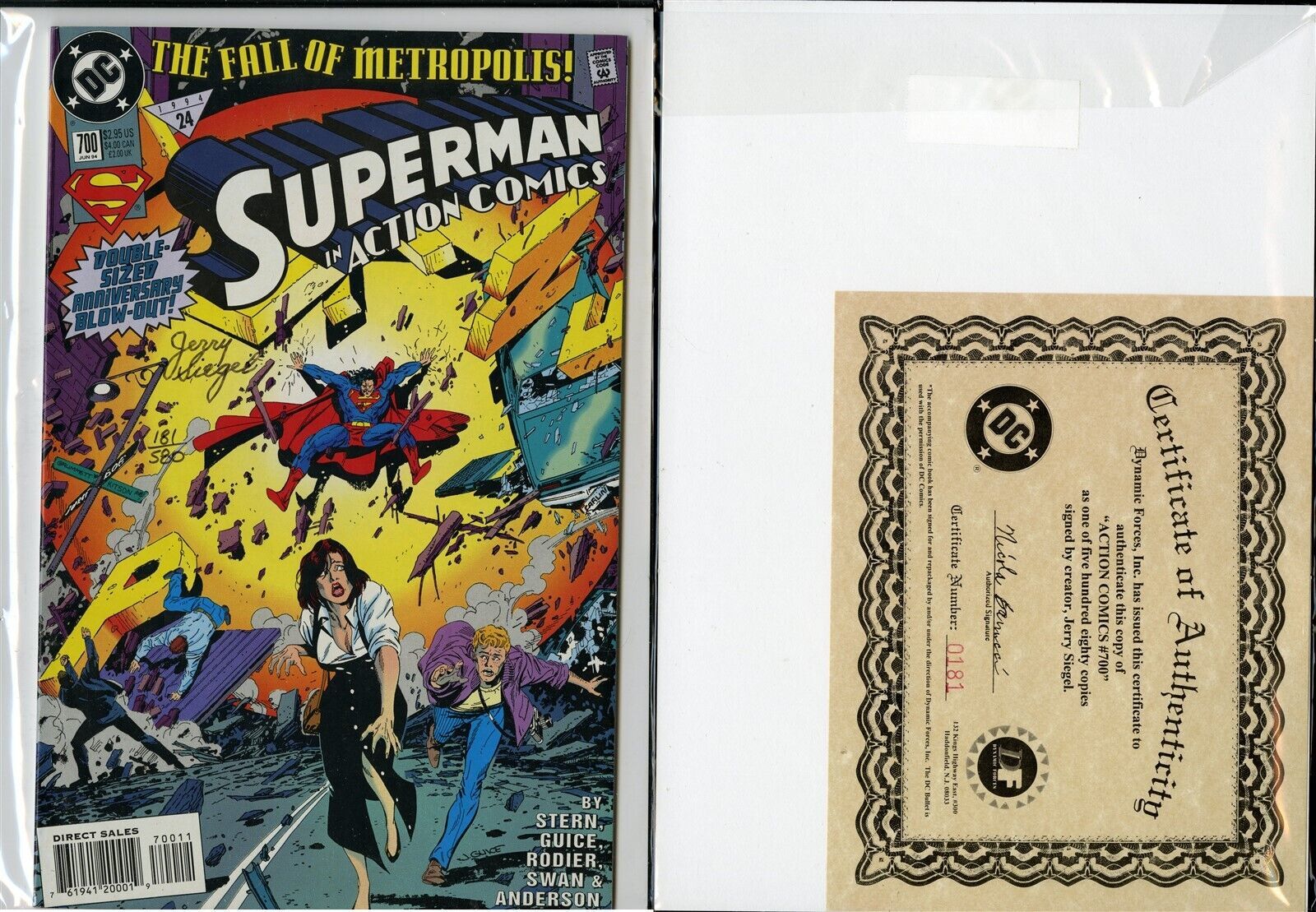 Primary image for SUPERMAN IN ACTION COMICS #700 JERRY SIEGEL SIGNED 181/580 COA DC COMICS