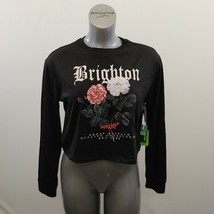 Adrene Long Sleeve Cropped T Shirt Women&#39;s Size Large Black Brighton Mis... - £6.99 GBP
