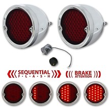 54-59 Chevy Stepside Sequential LED Tail Lamp Lens Stainless Assembly &amp; ... - $184.95
