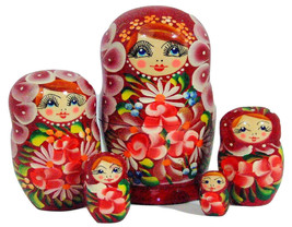 5pcs. Hand Painted Russian Nesting Doll Floral Arrangements Style 1 ( 6 ... - $545.35 MXN