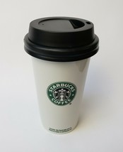 Starbucks Coffee Mug Cup Commuter Travel Lid White 2009 Mermaid Logo Cer... - £23.15 GBP