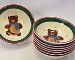 Benchmark Xmas Teddy Bear Soup Bowls 6.75&quot; Set of 8 - $48.99