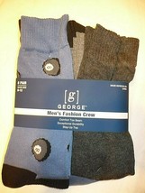 George Men&#39;s Fashion Novelty Crew Socks 6 Pair Shoe Size 6-12  Pool Shar... - £13.22 GBP