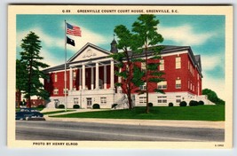 Greenville County Court House Building South Carolina Linen Postcard Unused SC - £6.77 GBP