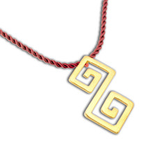  Double Meander-Greek Key - 24K/ Gold Plated Sterling Silver Necklace - £31.63 GBP
