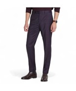 Calvin Klein Mens Slim Wool Blend Stretch Plaid Dress Pants Navy Burgund... - $652.21 MXN