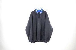 Vintage 90s Nautica Competition Men 2XL Heavyweight Full Zip Fleece Jacket Black - £42.80 GBP