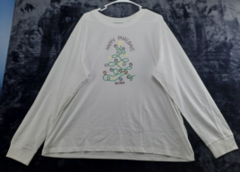 Bobs From Skechers T Shirt Top Womens Size 2XL White Long Sleeve Round Neck Logo - £13.97 GBP