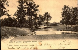 Lake At Children&#39;s Playground Meriden, CT- Antique 1905 Udb Postcard BK51 - £3.10 GBP