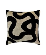 The HomeCentric Black Throw Pillow Cover Cut Velvet Abstract - Mono Scrolls - $552.25 MXN+