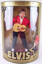 NOS Hasbro Elvis Jailhouse Rock 45 RPM 12&quot; Doll with Guitar, Stand &amp; COA, Mint! - £23.50 GBP