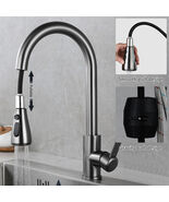 Pull-Out Kitchen Faucet – 304 Stainless Steel Sink Mixer with Dual Spray... - $39.16