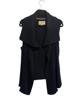BROCHU WALKER Womens Sweater Vest Sleeveless Cardigan Navy Blue Open Front Sz M - £26.23 GBP