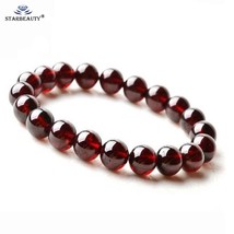 Certificate Starbeauty TOP 100% AAA Garnet Bracelet Femme Wine Red Bracelet Men  - £22.62 GBP