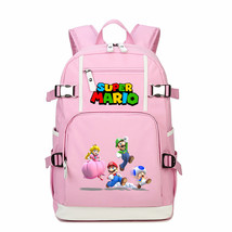 Super Mario Kid Backpack Schoolbag Bookbag Daypack Pink Large Bag D - £30.72 GBP