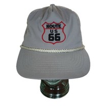 Vintage US Route 66 Grey Baseball Hat Cap Terry Cloth Liner USA Travel R... - £10.28 GBP